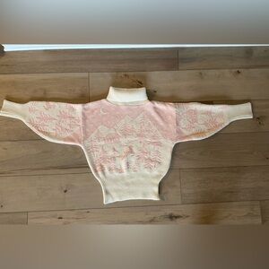 Vintage Women’s Pandora Made USA Acrylic Country Cabin Scene Turtleneck Sweater